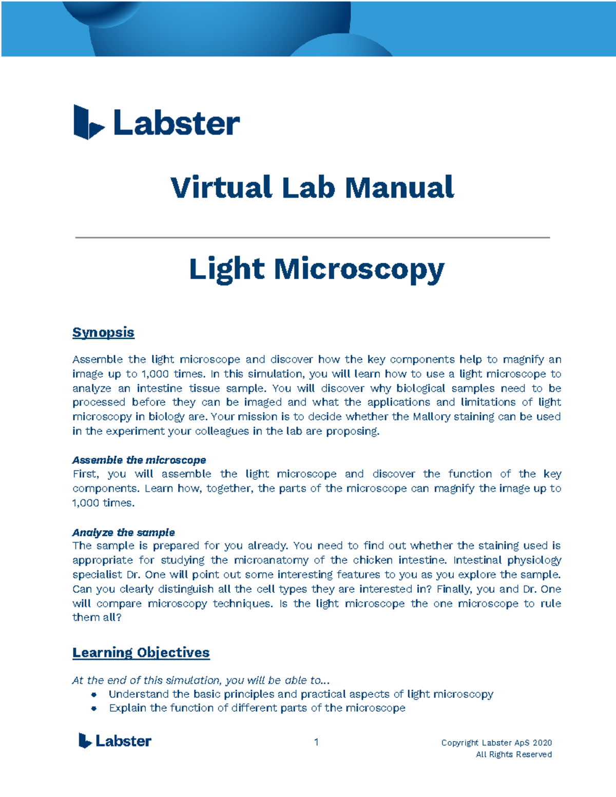 Light Microscopy Lab Theory: Key Components and Applications - Studocu