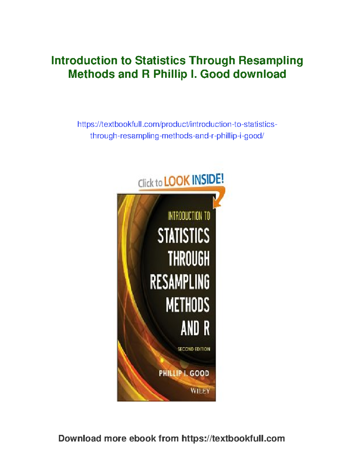 Introduction to Statistics: Resampling Methods & R (Course Code: 213 ...