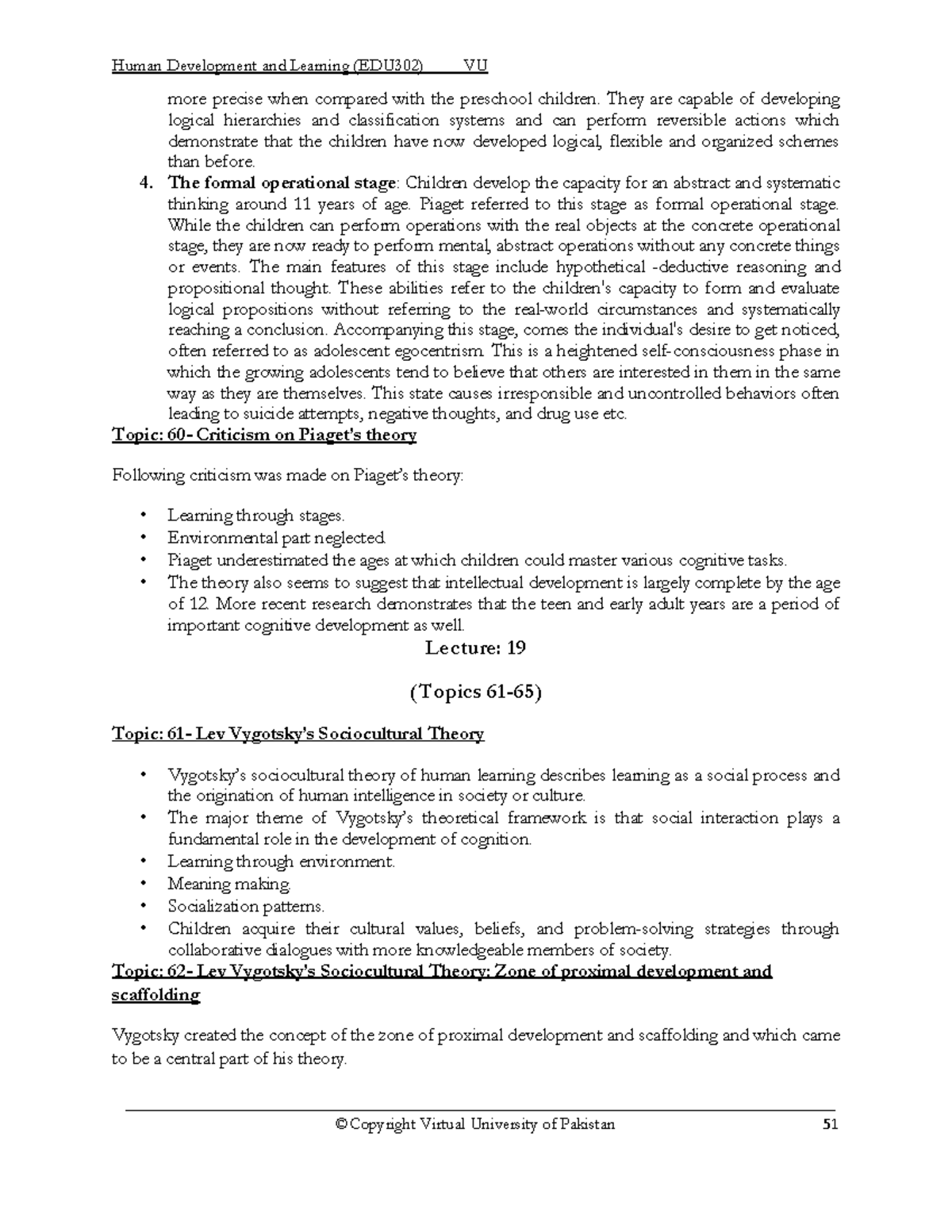 Human Development and Learning Overview (EDU302) - Key Theories and ...