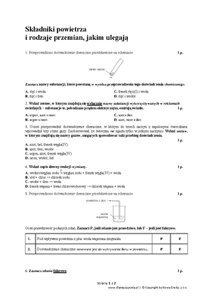 Chemia Gimnazjum Sprawdzian Kwasy Chemia Nowej Ery www.studocu.com