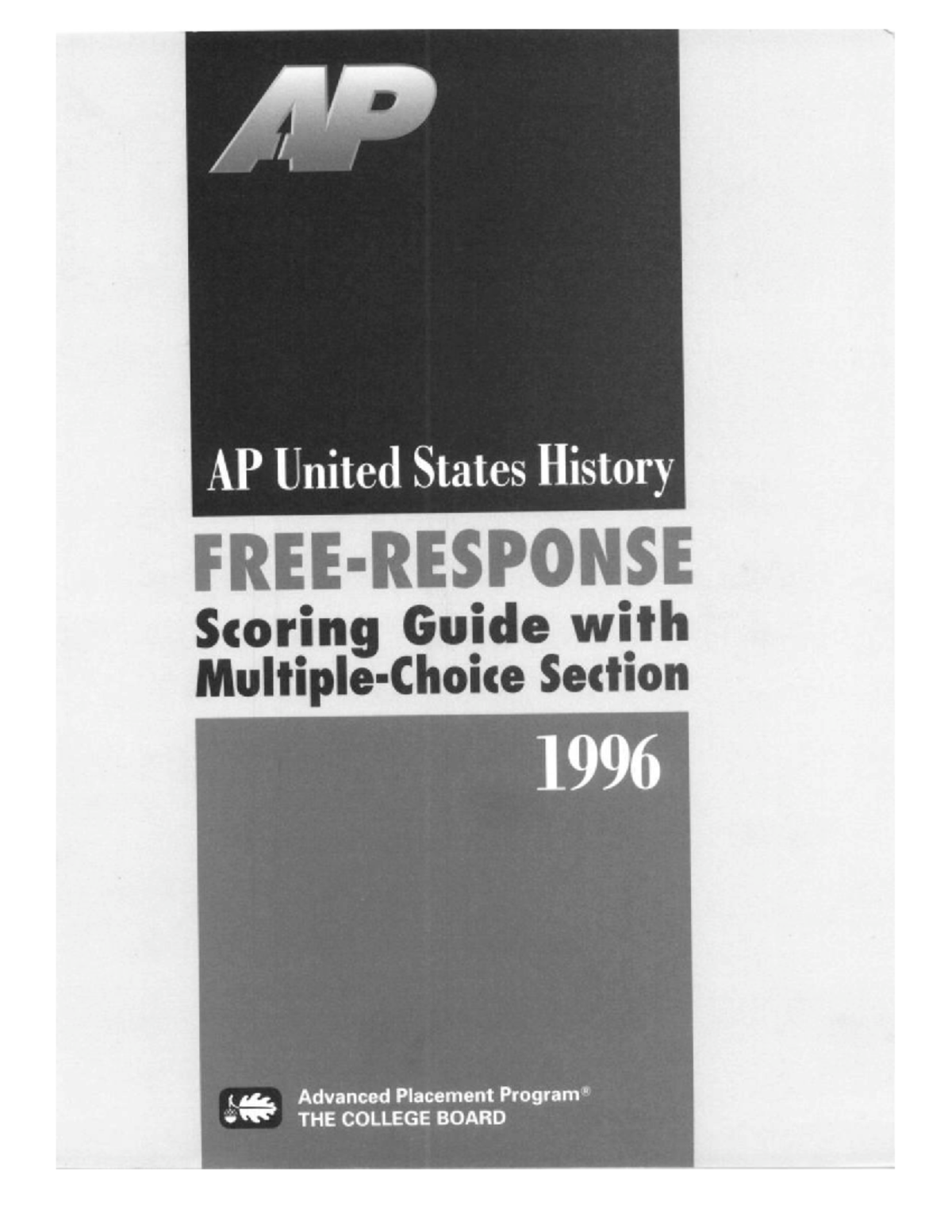 1996 Apush Exam - sample test - World History - Important Note ...