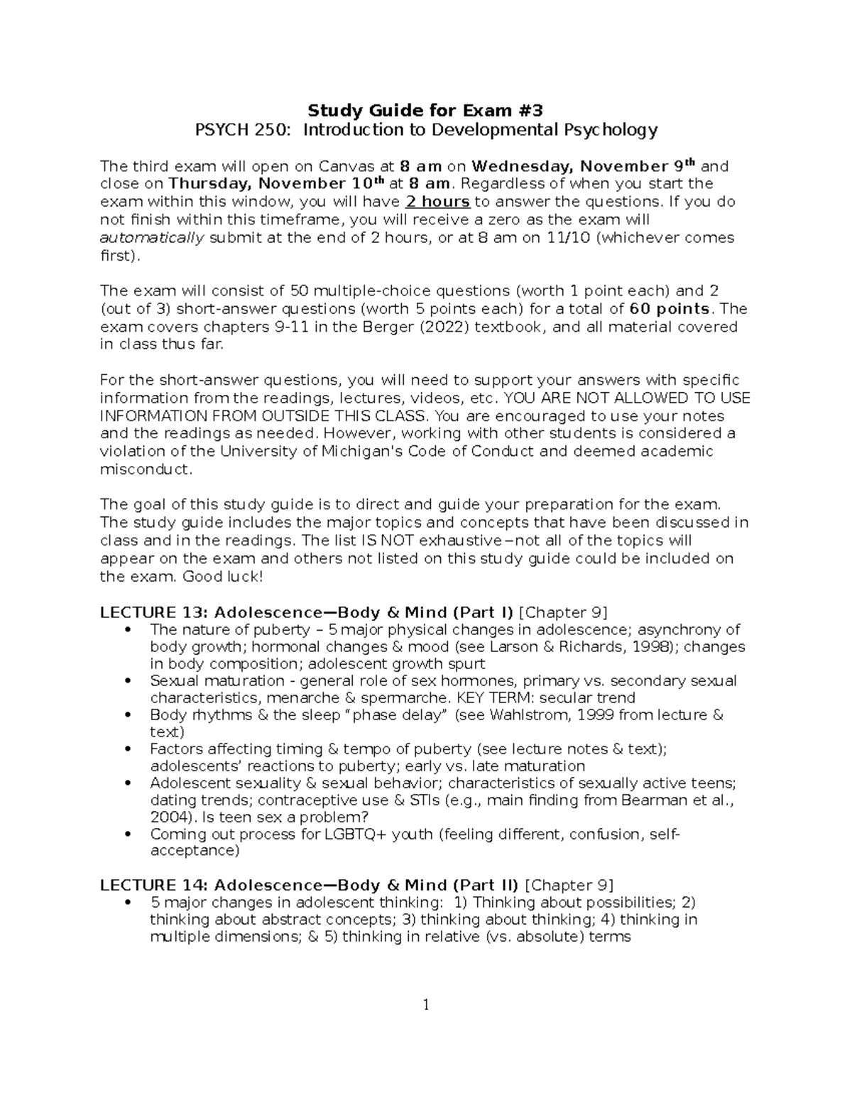 Psych 230 Exam 1 Study Guide: Key Concepts and Definitions - Studocu