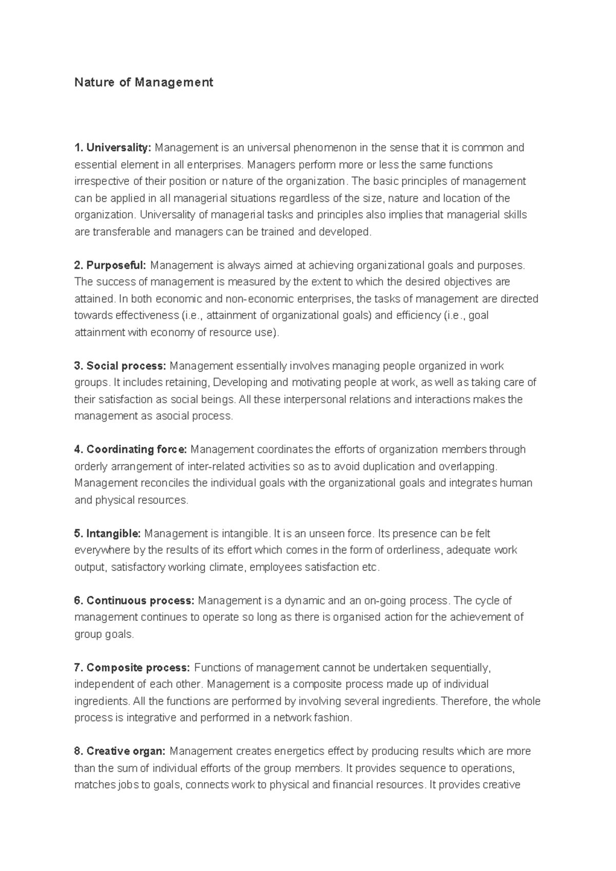 Unit 1 MPob - Overview of Management Principles and Processes - Studocu