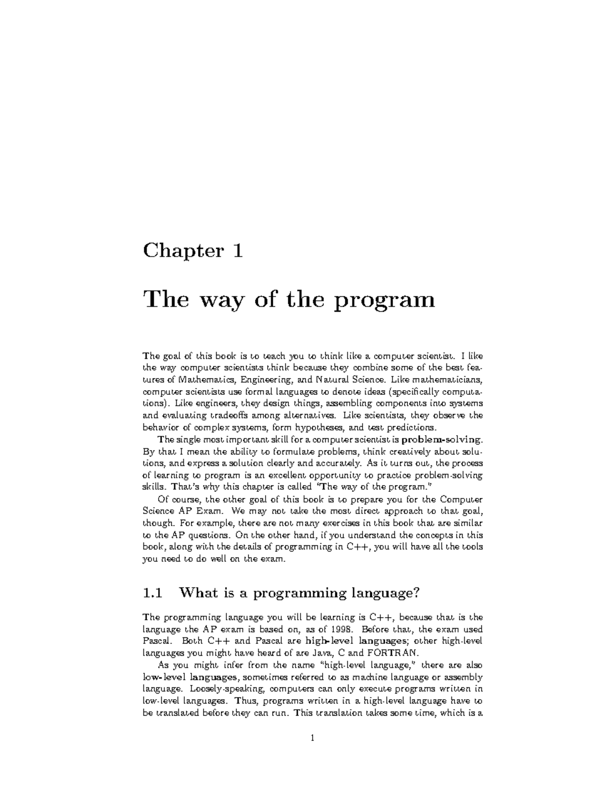 Computer Science AP Exam Prep: Chapter 1 - The Way of the Program ...