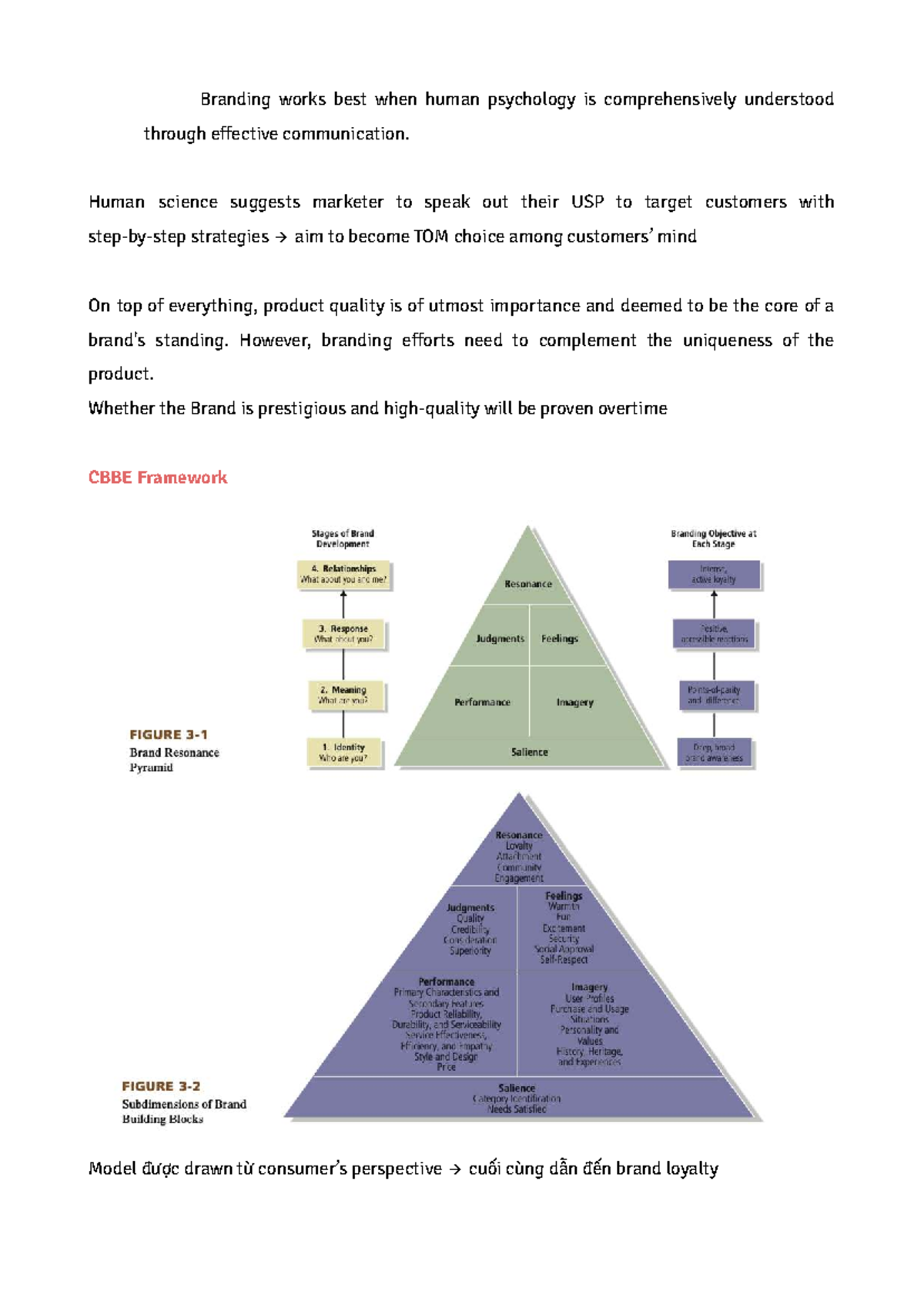 SS1 Note on Branding and Human Psychology in Marketing Strategies - Studocu
