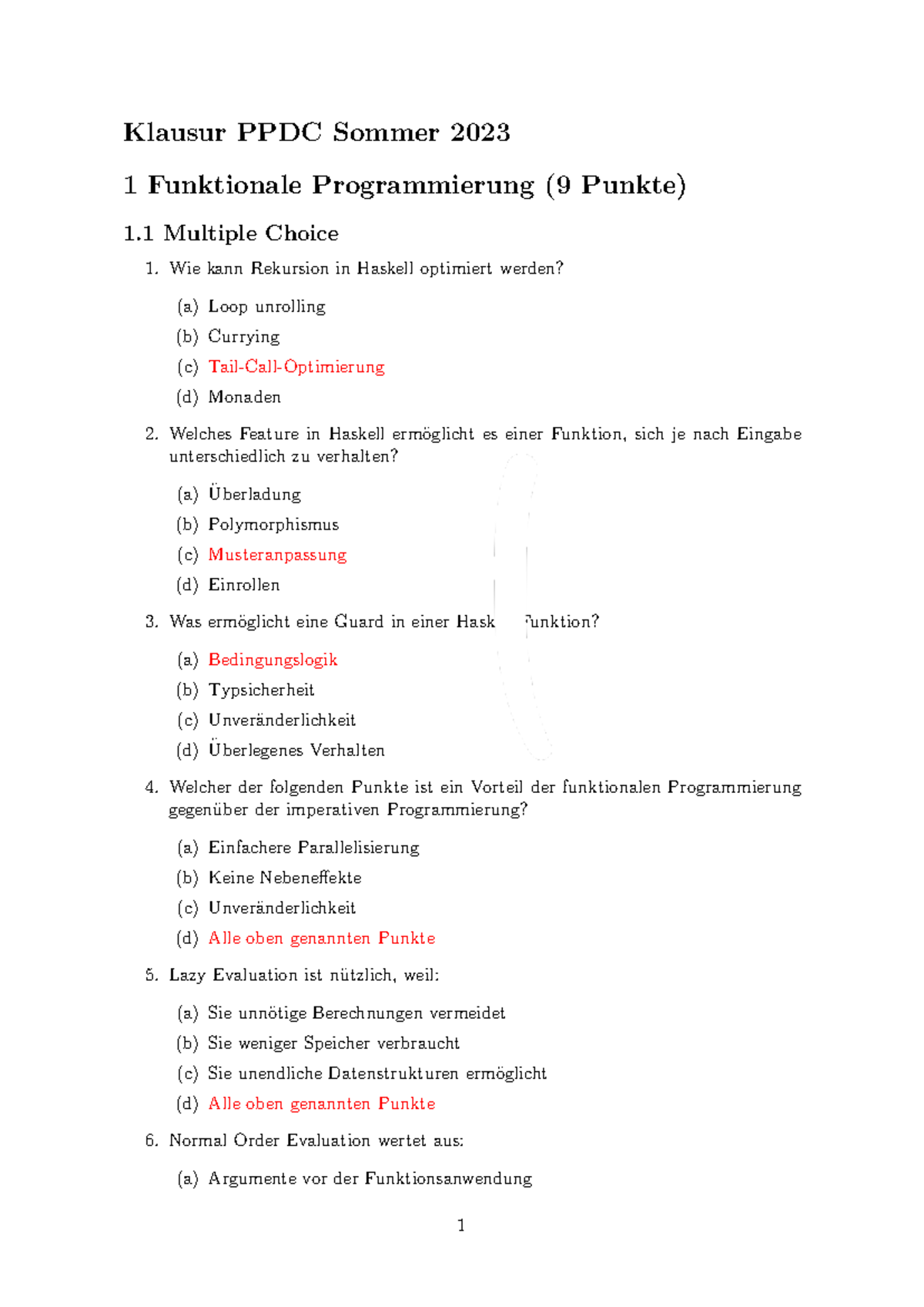 Klausur PPDC Sommer 2023: Funktionale Programmierung und Rekursion ...