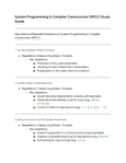 System Programming & Complier Construction - CSC602 - MU - Studocu