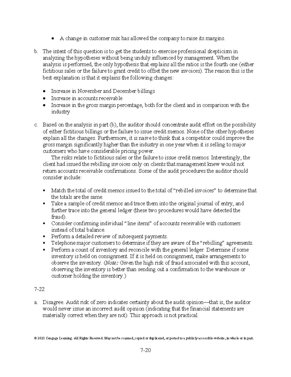 Auditing a Risk-Based Approach: Customer Mix & Margin Analysis (SM 221 ...
