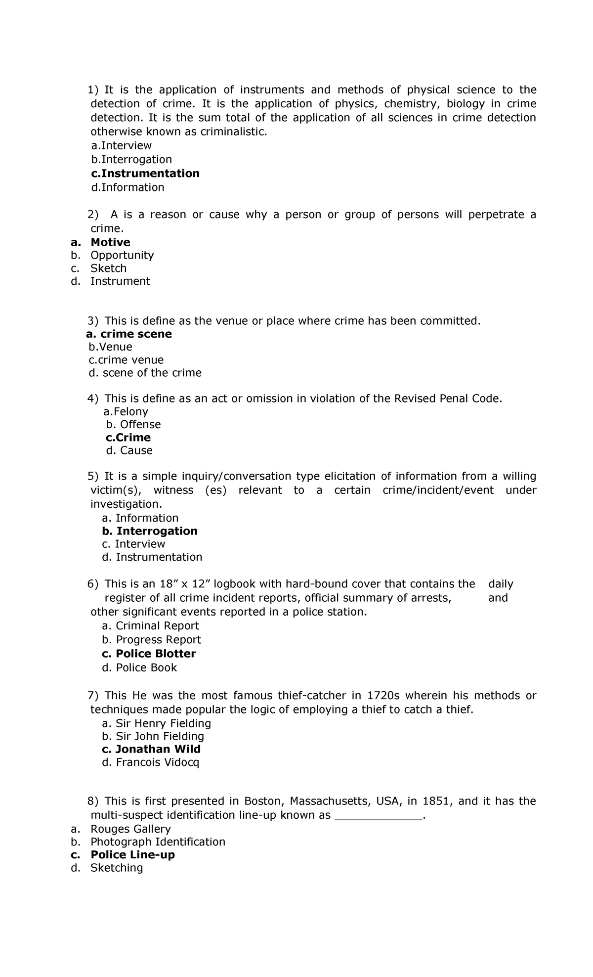 CJS Quiz: Identification of Criminal Justice System Concepts - Studocu
