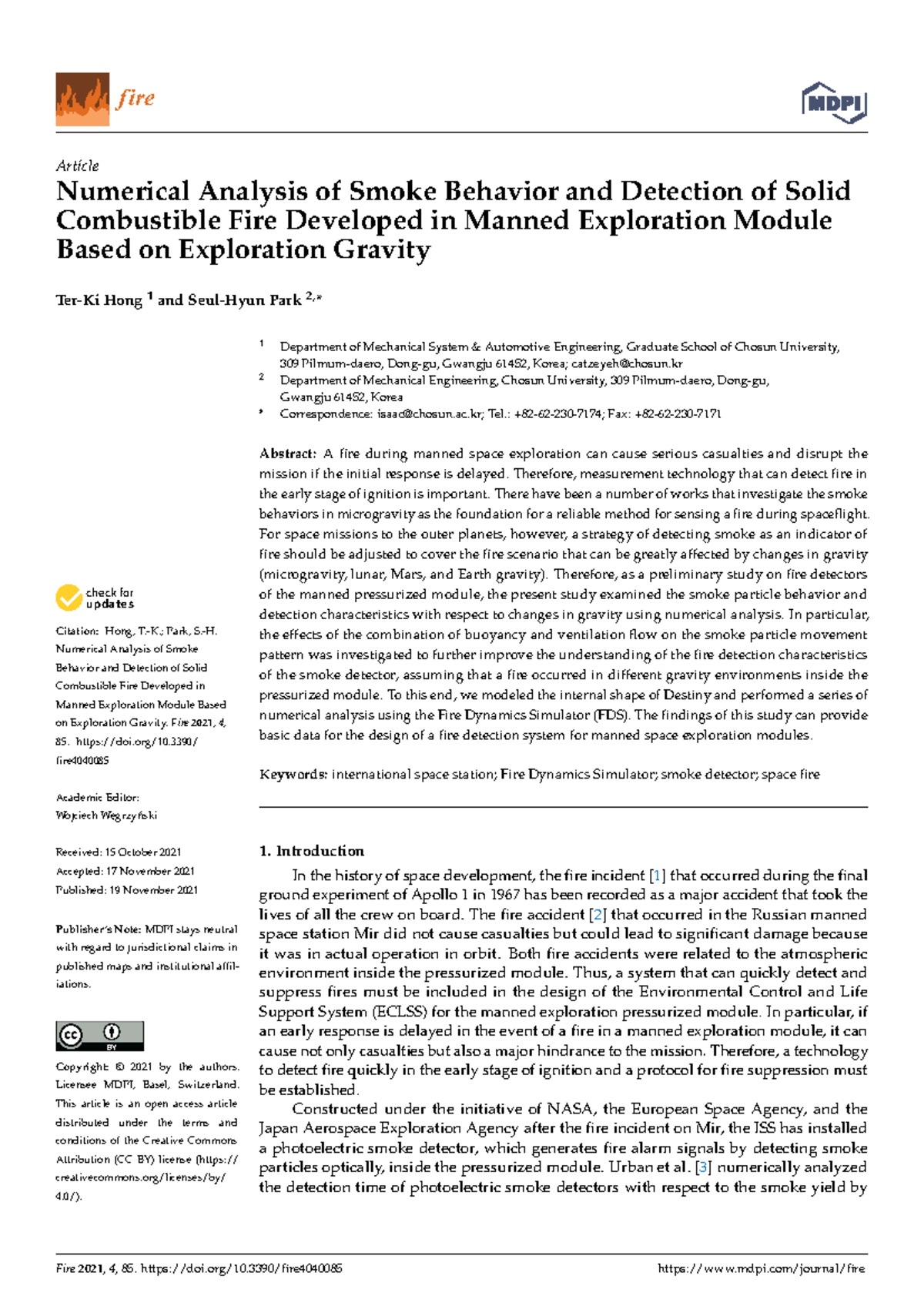 Fire 04 00085 v2 - research - fire Article Numerical Analysis of Smoke ...