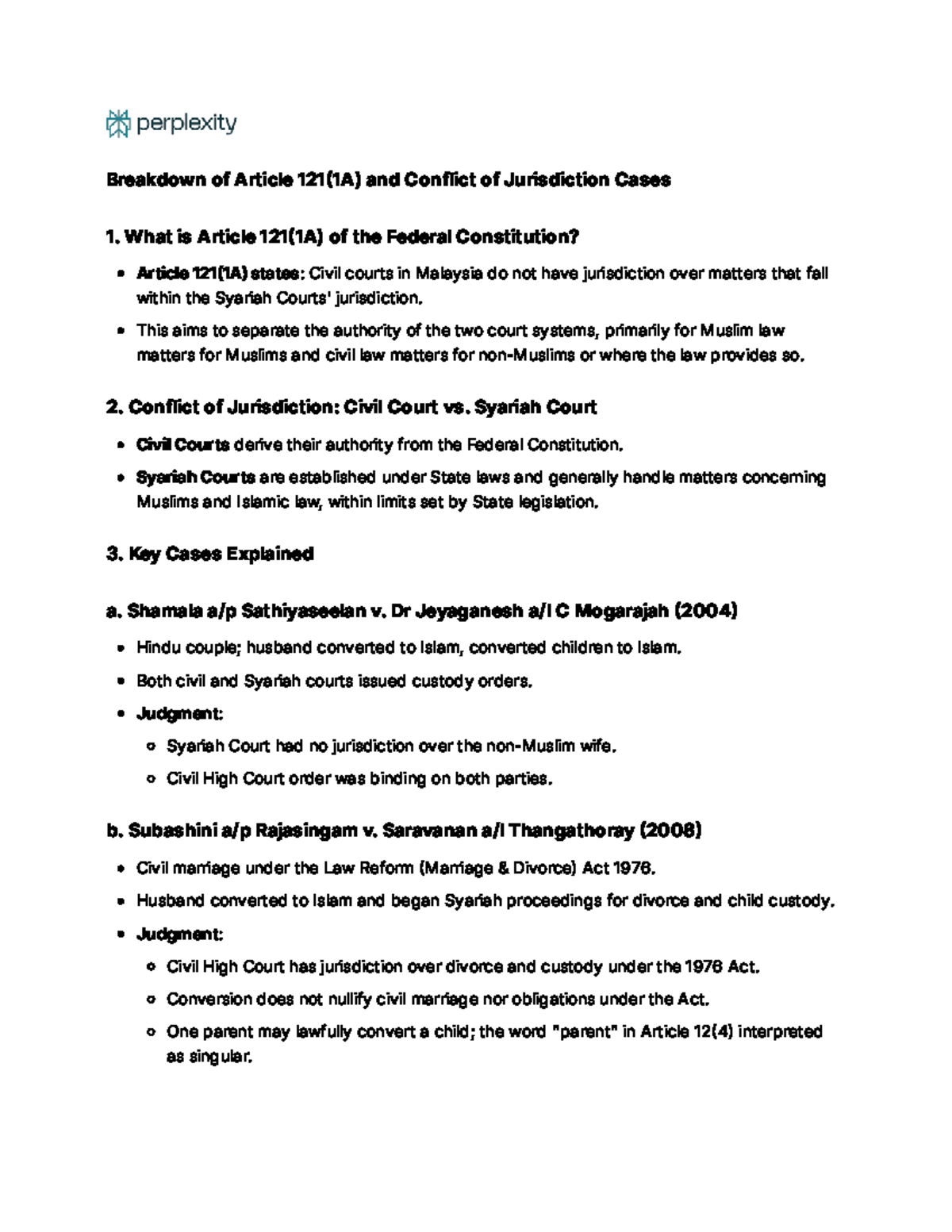 MILS - Analysis of Article 121(1A) & Jurisdiction Conflicts - Studocu