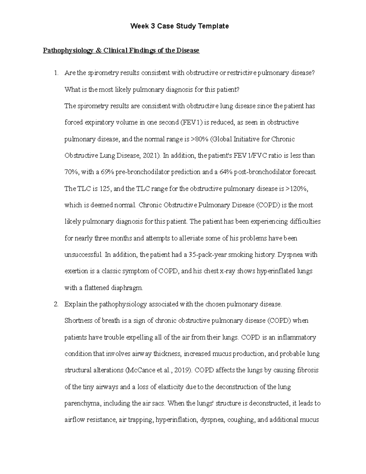 NR507 Week 3 Case Study: COPD Pathophysiology & Management Insights ...