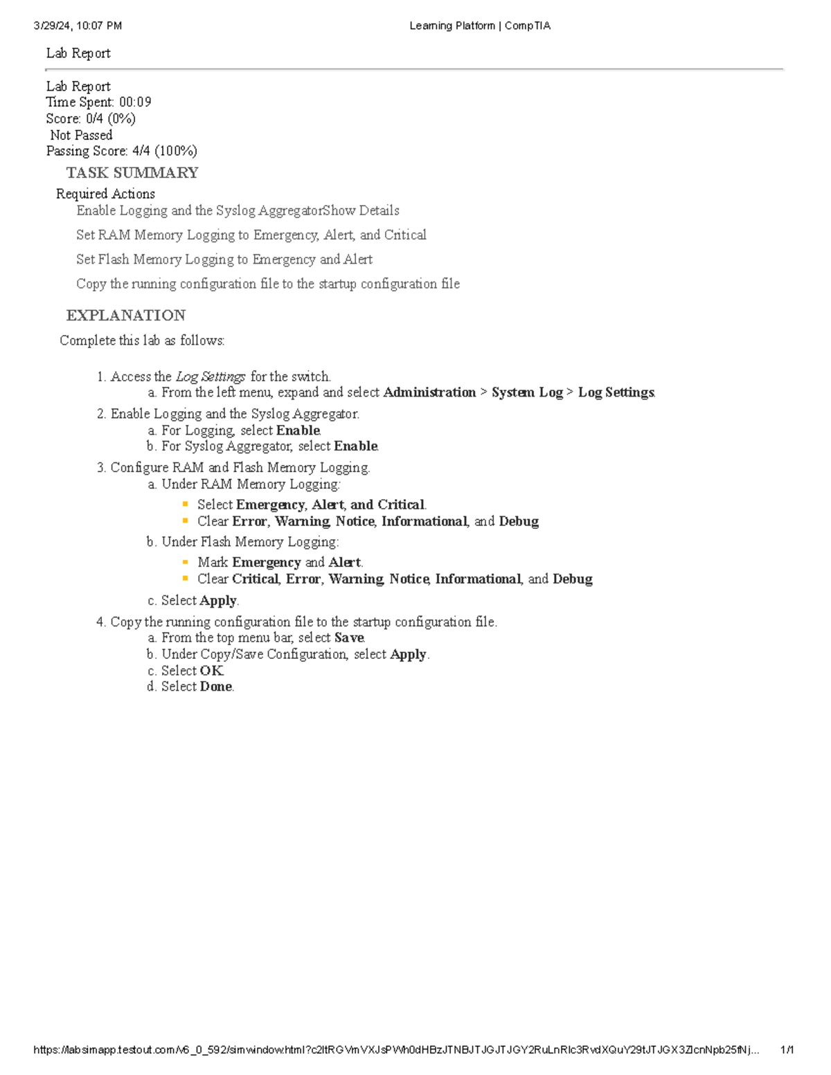 11.3.8 Lab Report: Auditing Device Logs on Cisco Switch - Studocu