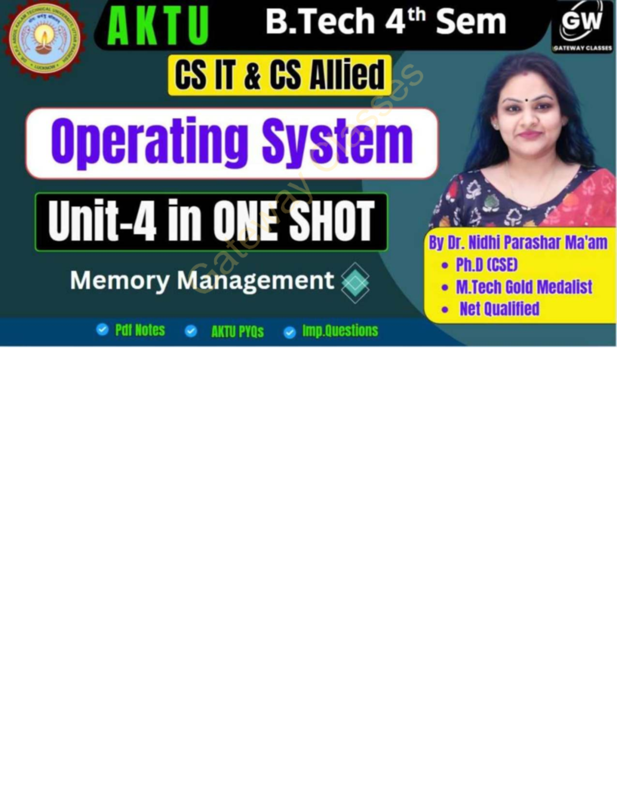 CS IT 6327: Memory Management in Operating Systems - One Shot Notes ...