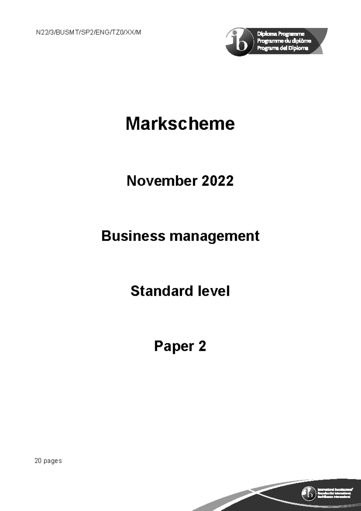 Ib Business And Management Paper 2 Sl