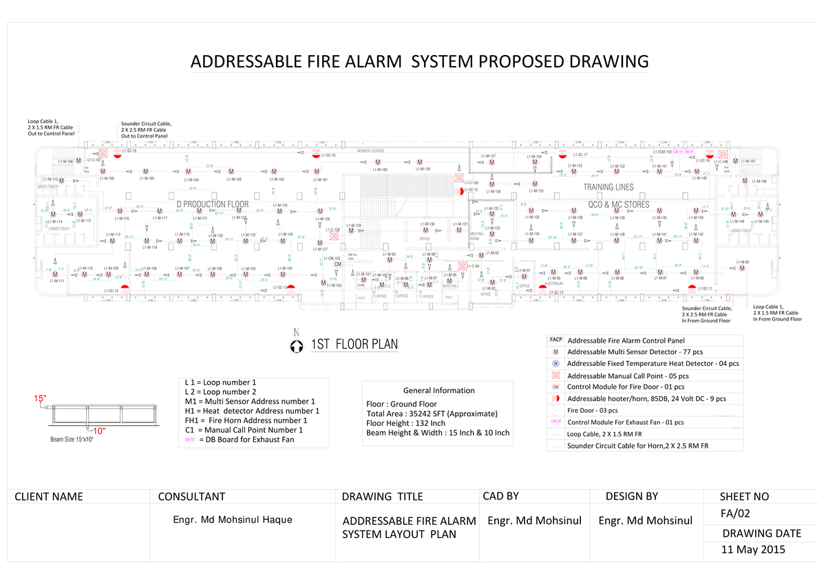 ADDRESSABLE FIRE ALARM SYSTEM LAYOUT PLAN (CAD) - Studocu