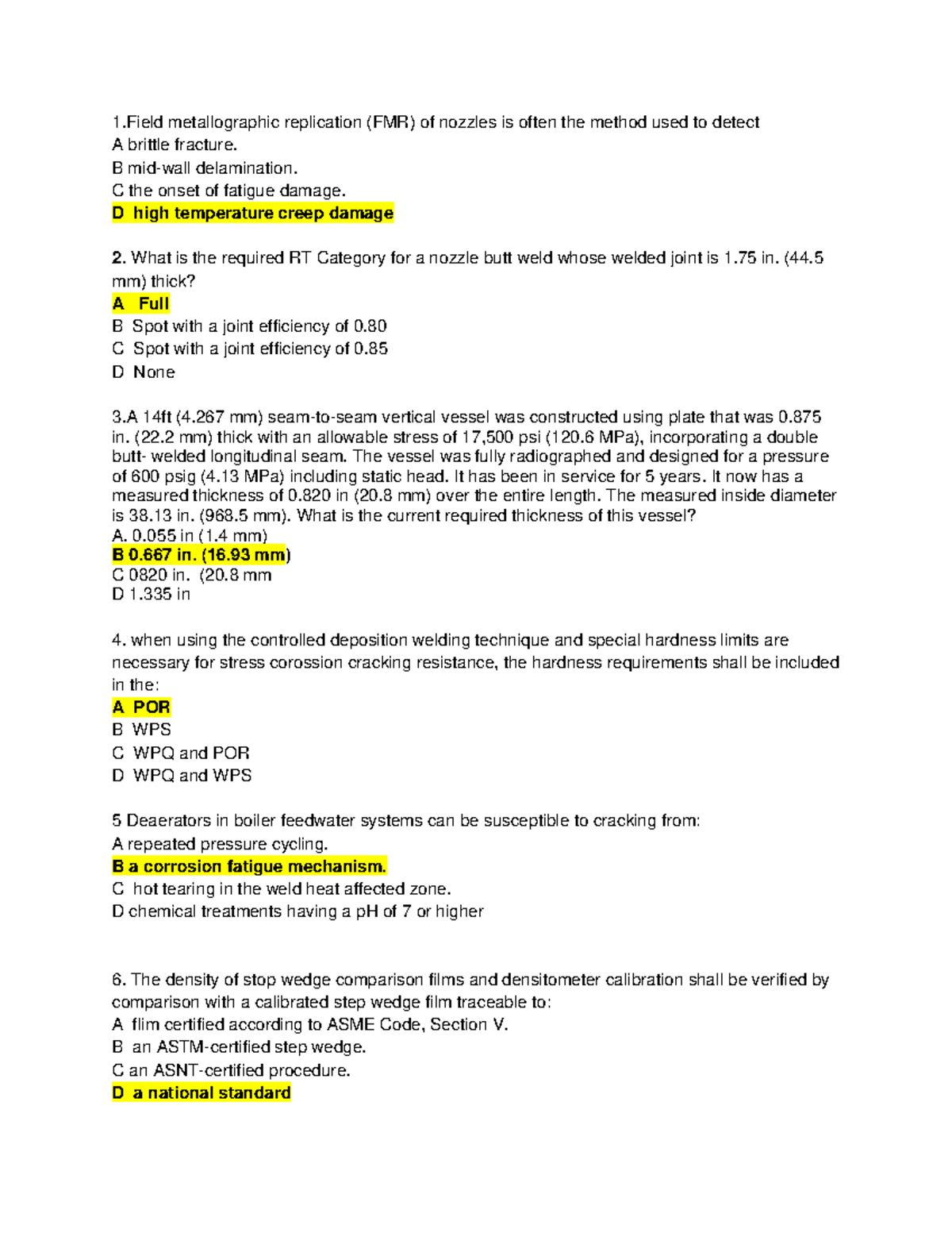 FMR and Inspection Guidelines for Pressure Vessels - Course Code ...