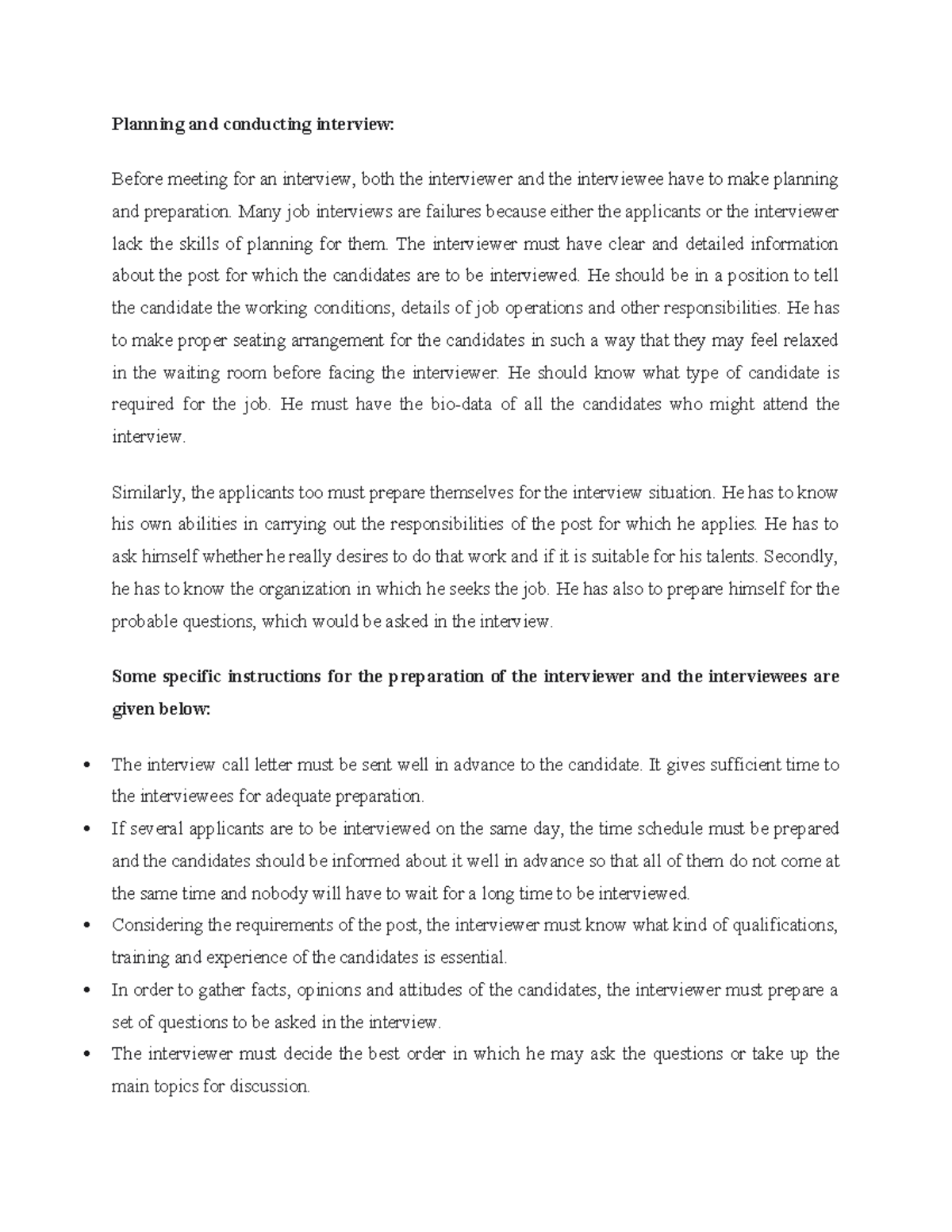 Effective Strategies for Planning & Conducting Interviews (HR 101 ...