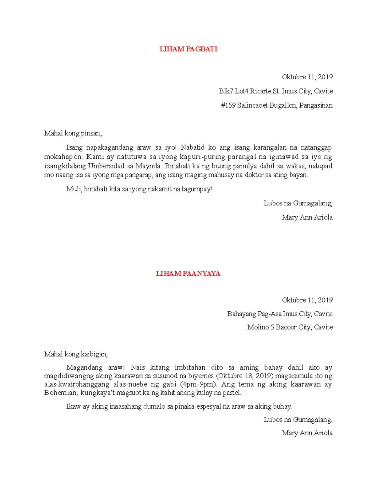 Alperes - homework assignment - Alperes Maligayang pagdating sa aking ...
