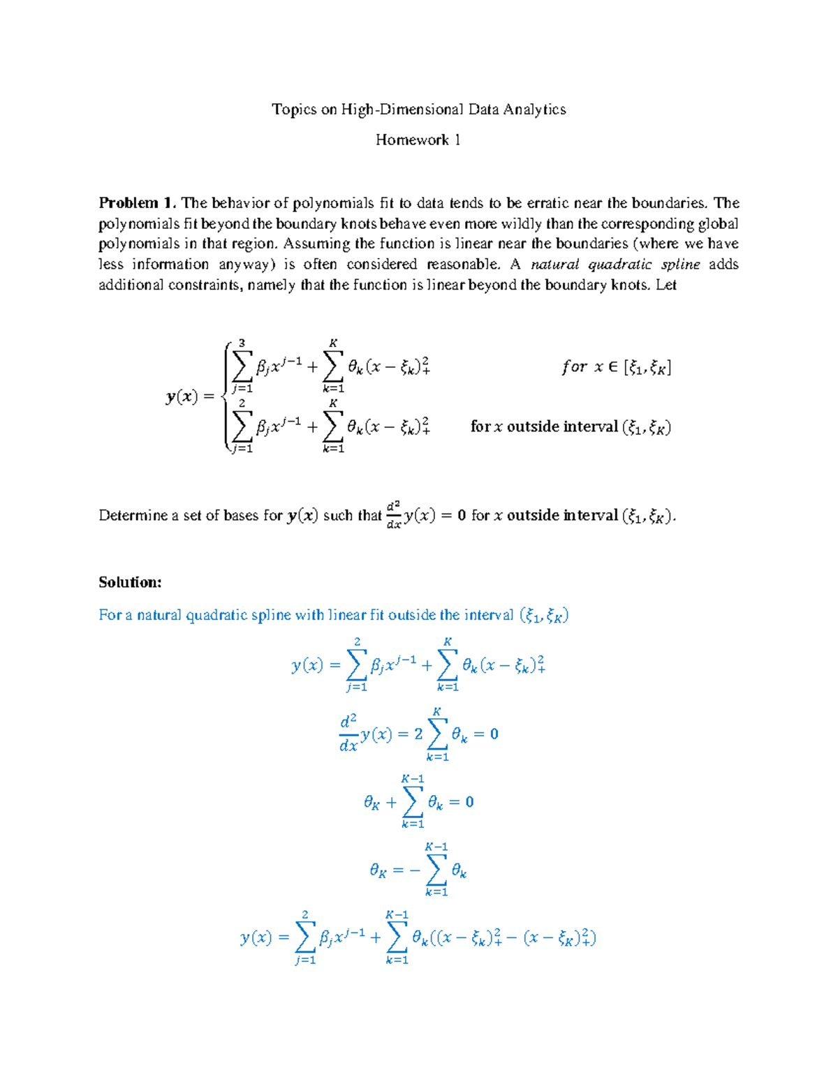 HW1 Solution - High-Dimensional Data Analysis & Modeling Techniques ...