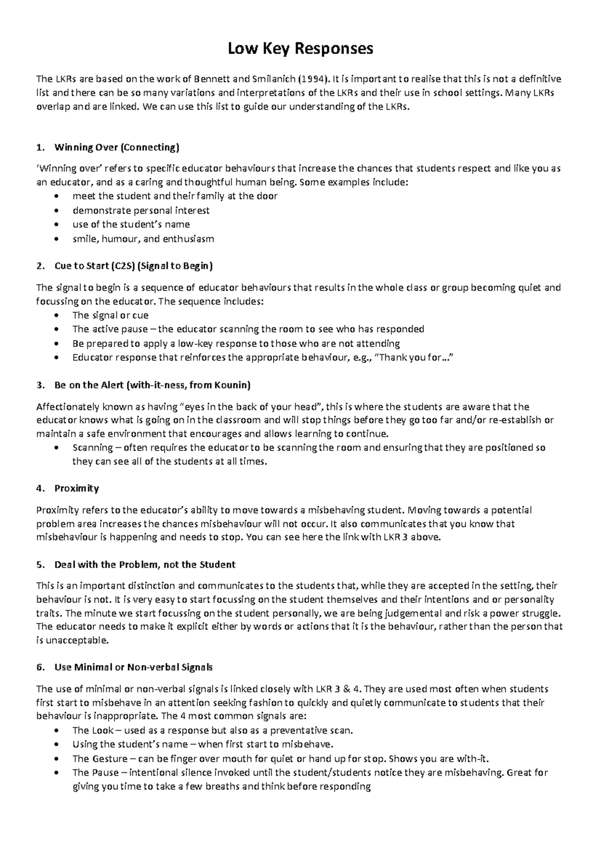 Low-Key Responses in Classroom Management: Strategies & Techniques ...