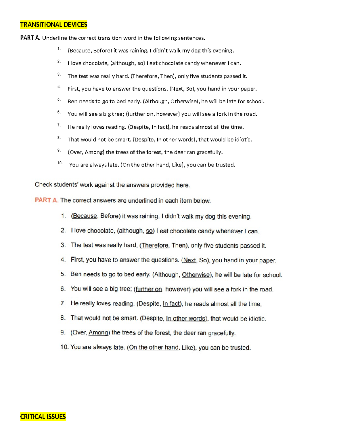 4TH PT - Transitional Devices Notes and Exercise - Studocu