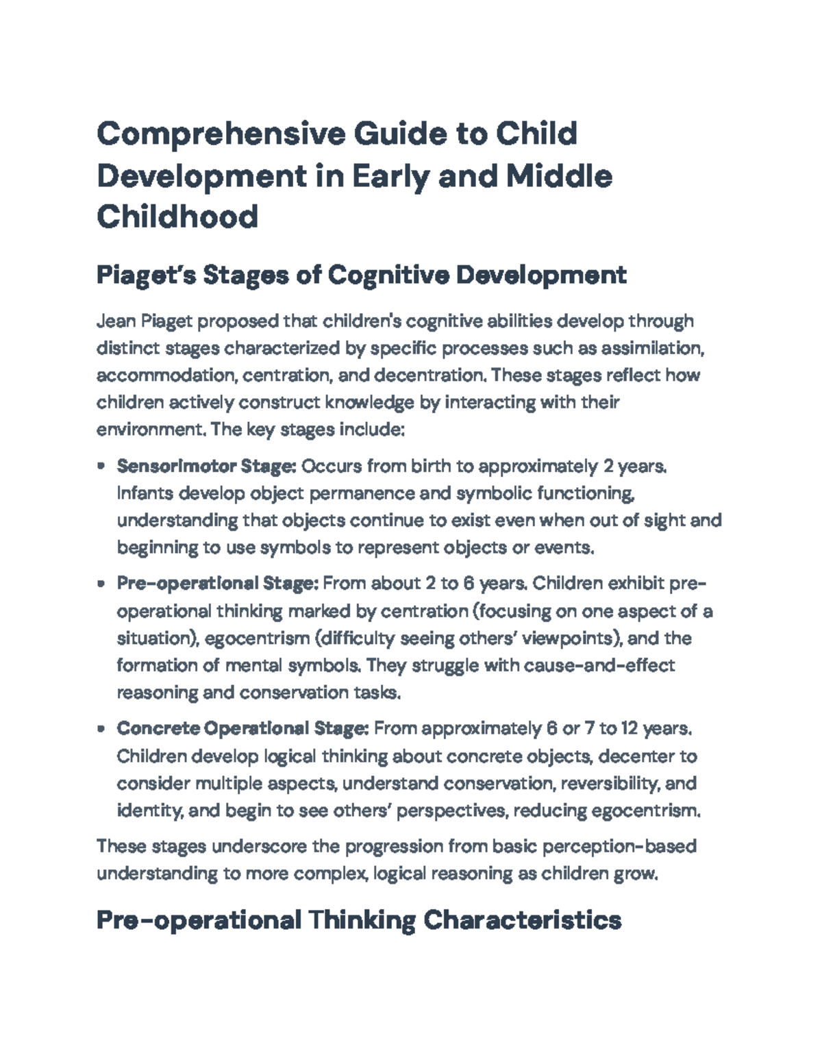 Comprehensive Guide to Child Development: Early & Middle Childhood ...