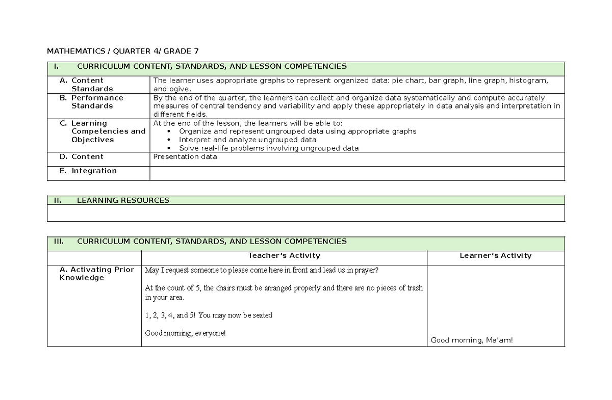 Volume of a Cylinder - Grade 7 Math Lesson Plan (Quarter 4) - Studocu
