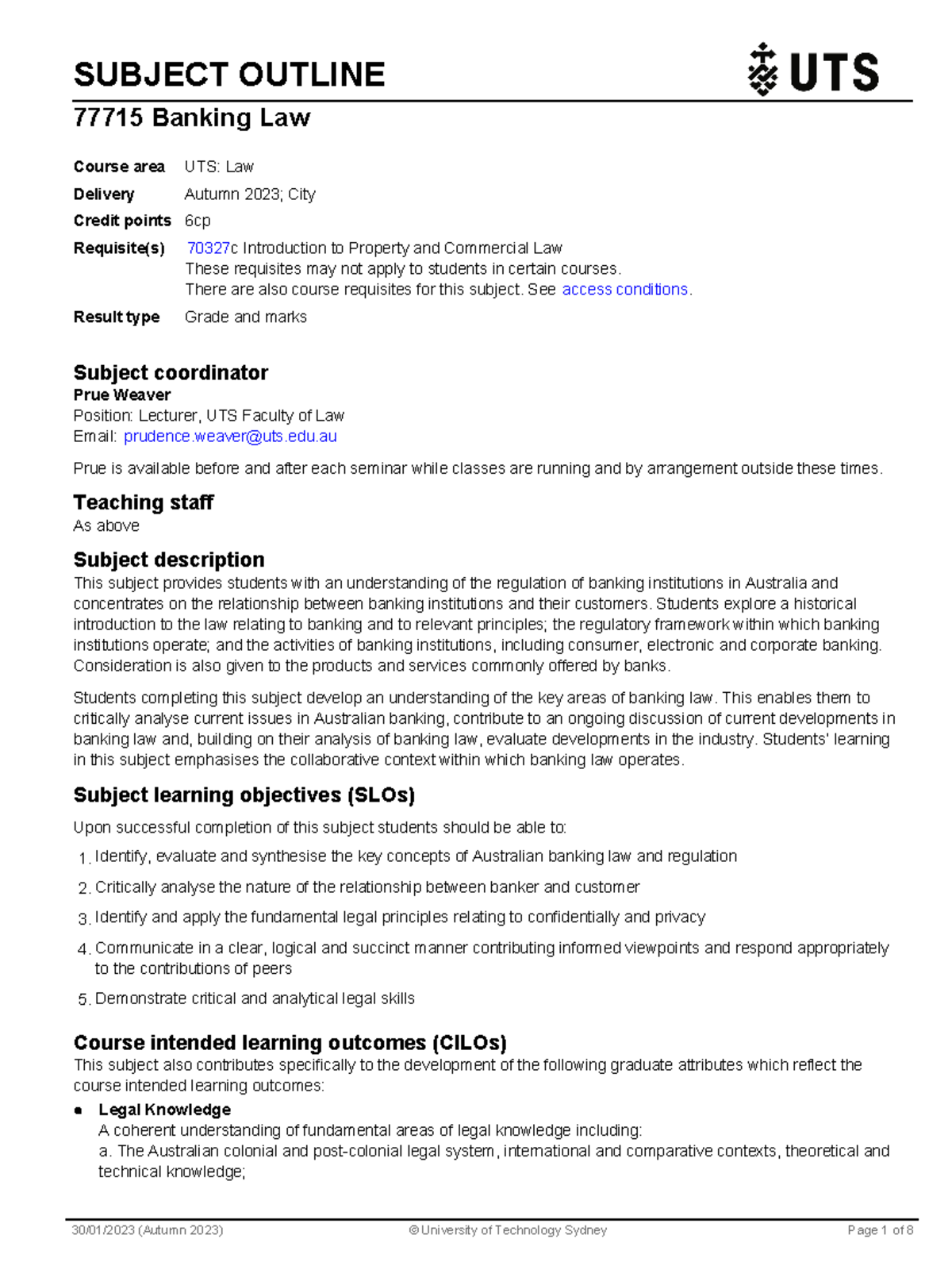 Banking Law Outline (77715): Key Concepts and Learning Objectives - Studocu