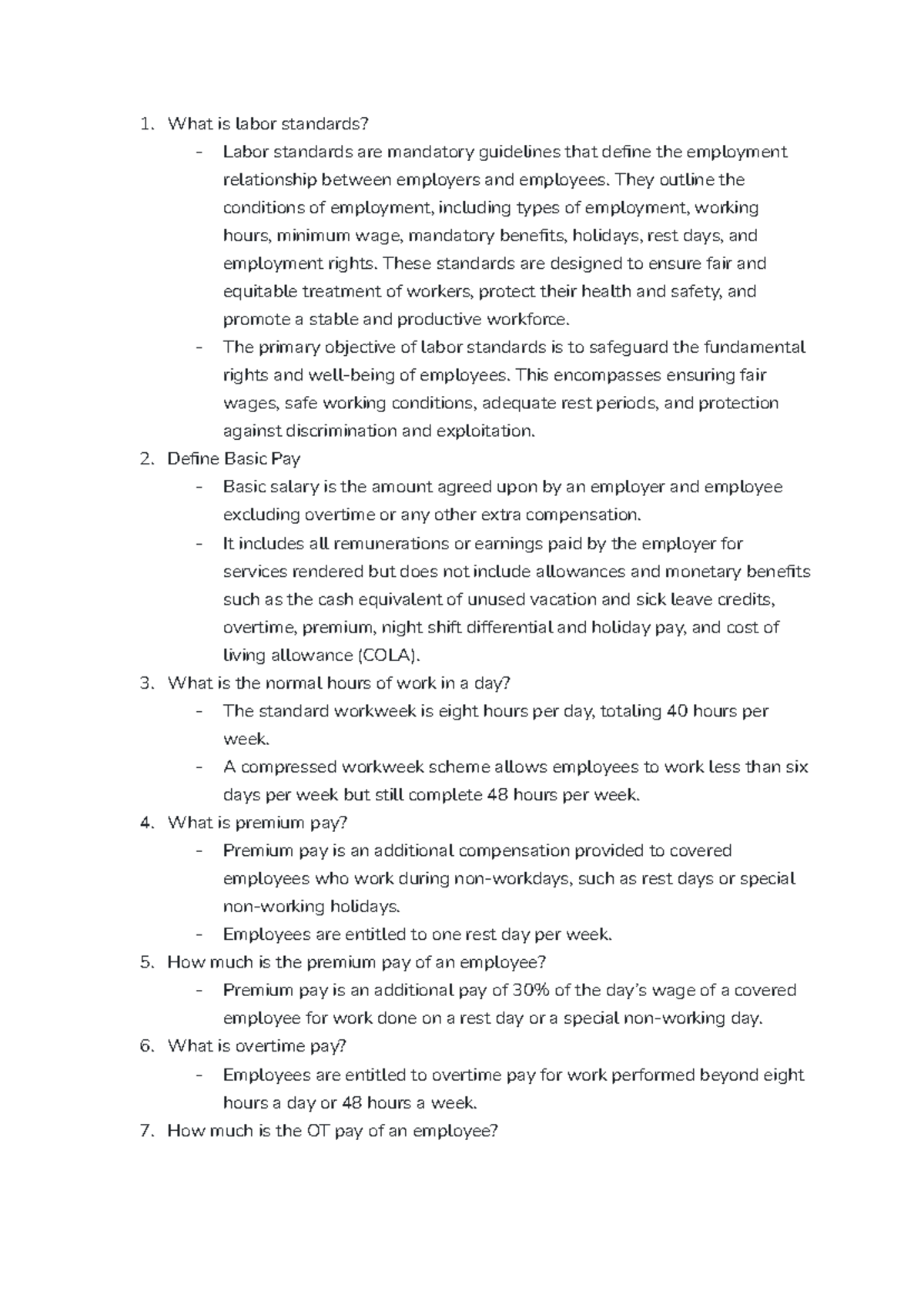 Outline on Labor Law (Course Code: LAB101) - Comprehensive Notes - Studocu
