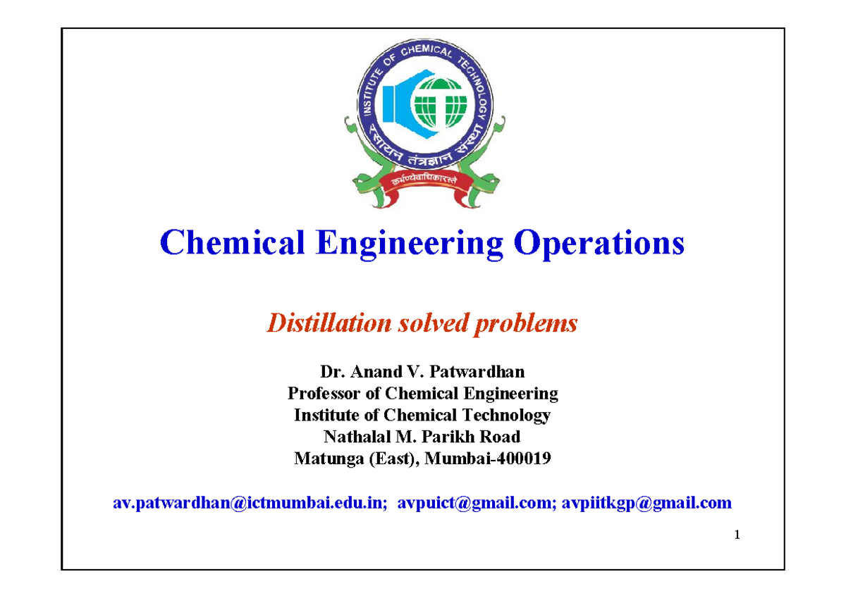 AVP - Solved Problems in Distillation (ChE Operations) - Studocu