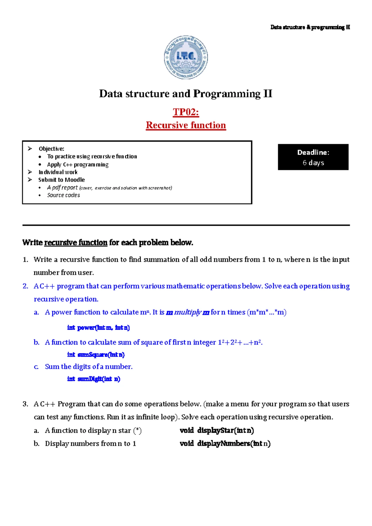 TP05: Linked List Implementation for Data Structure & Programming II ...