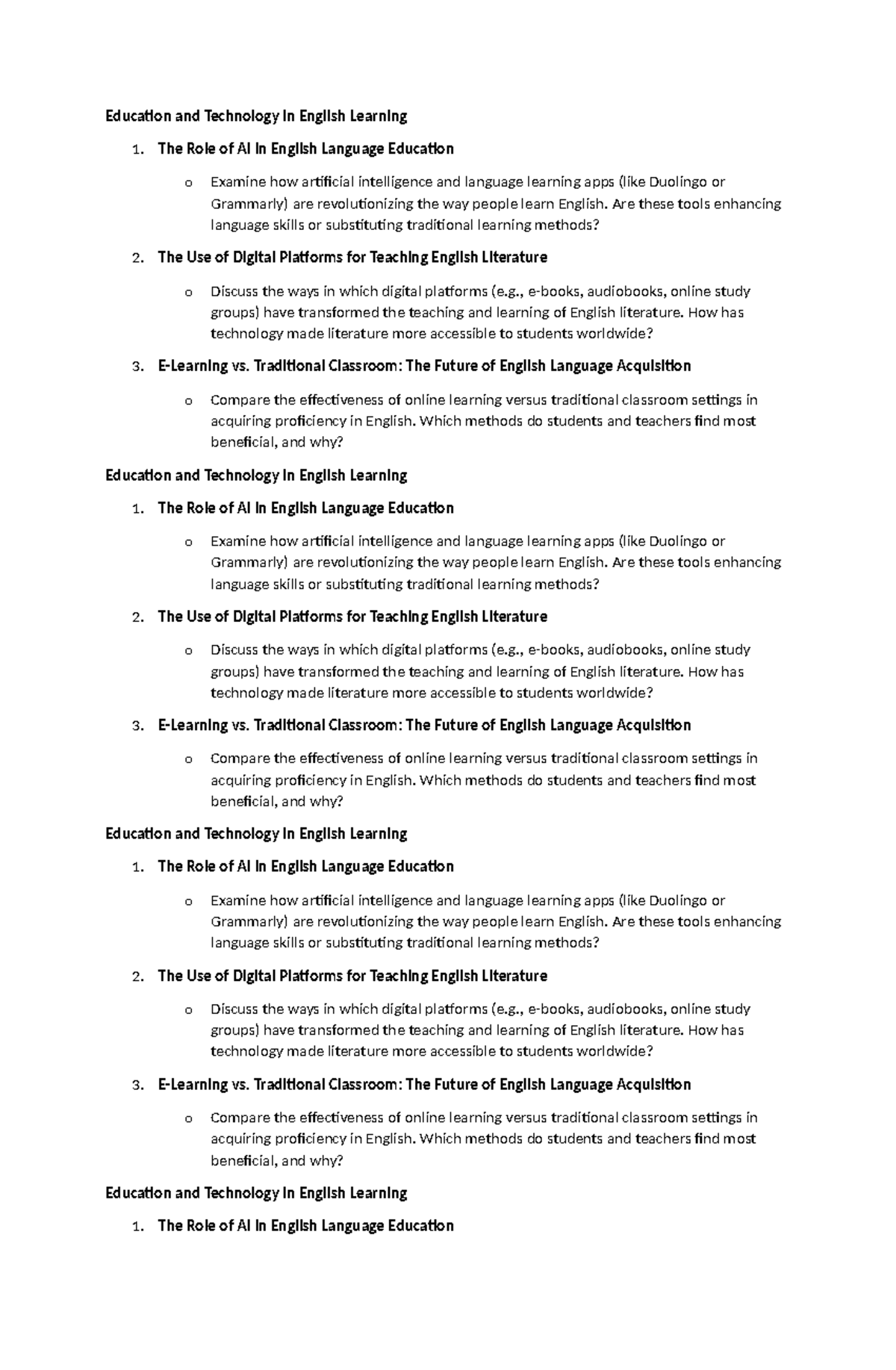 Education and Technology in English Learning - The Role of AI in ...