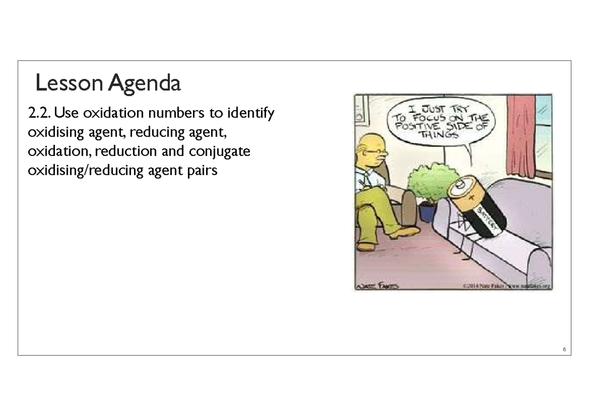 Lesson Agenda 2.2: Identifying Oxidizing & Reducing Agents Using ...
