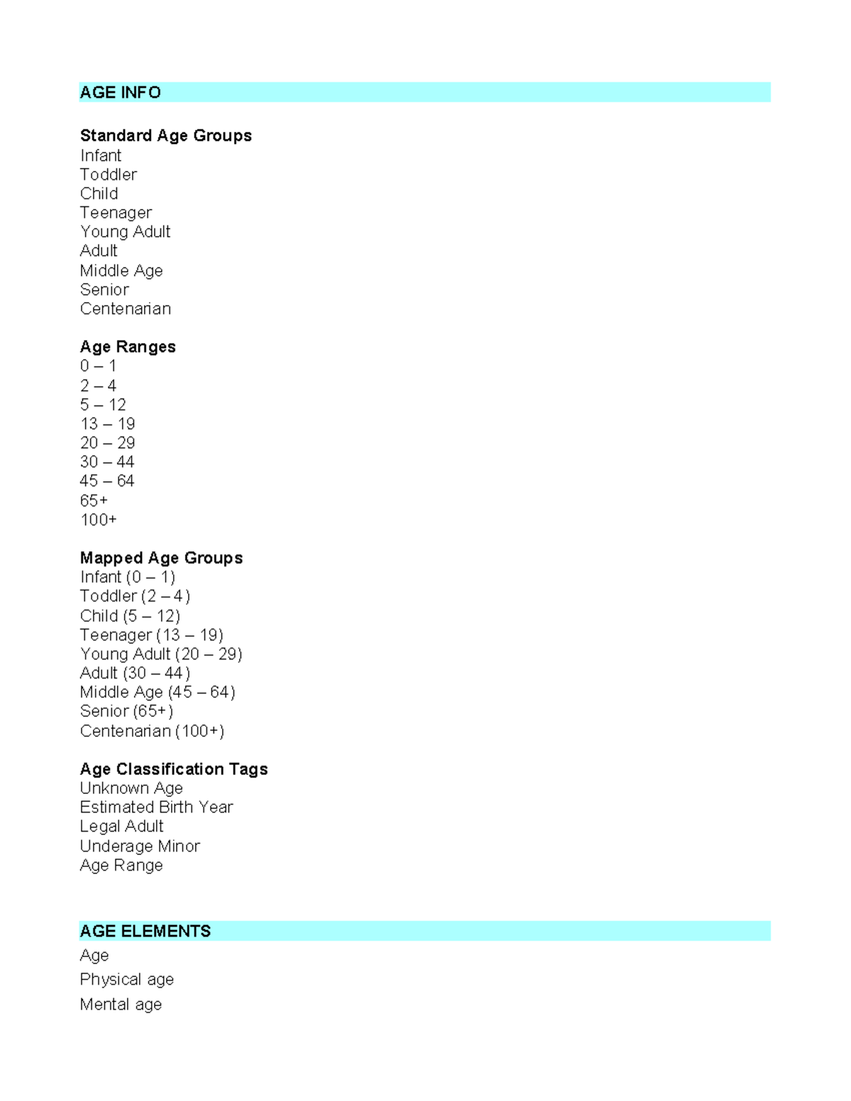 Age Classification and Elements Overview - Văn hoá doanh nghiệp - AGE ...