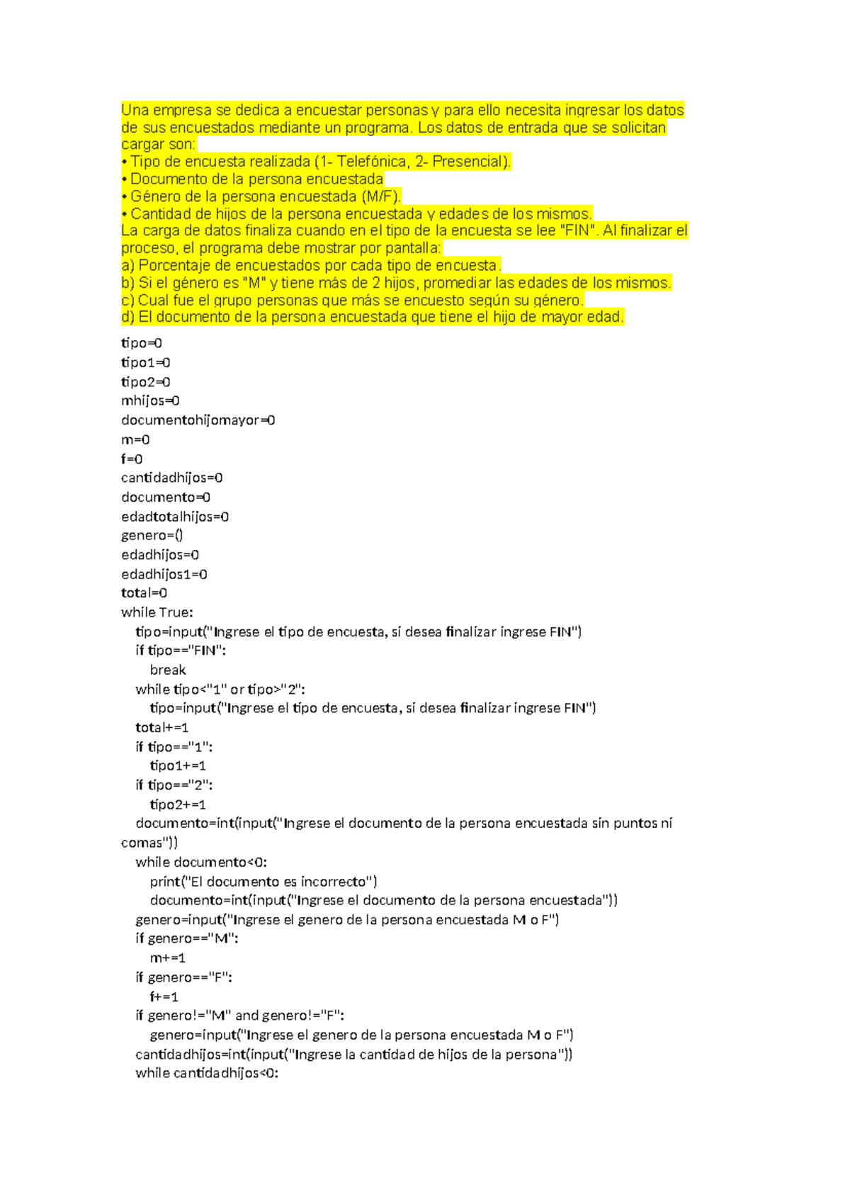Ejercicios y Resoluciones de Programación en Python - Curso 2023 - Studocu