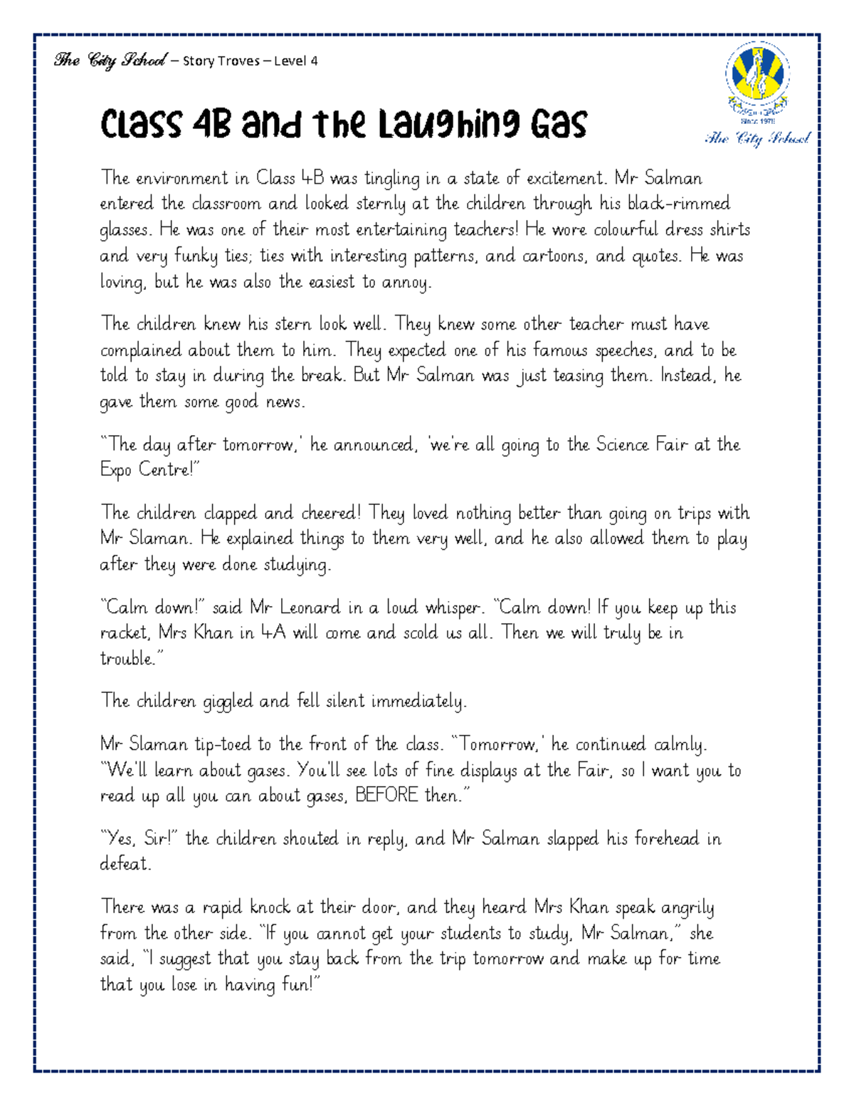 TCS - Story Troves - Class 4B and the Laughing Gas - Class 4B and the ...