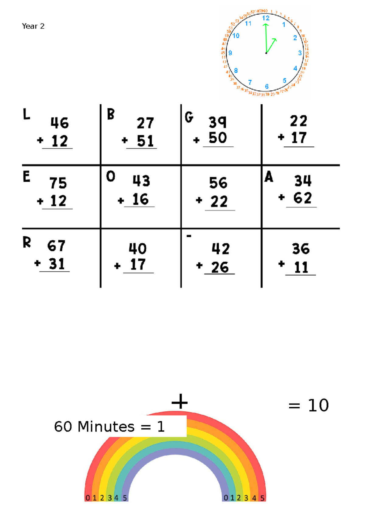 Year 2 Addition and Subtraction Practice Document - Studocu