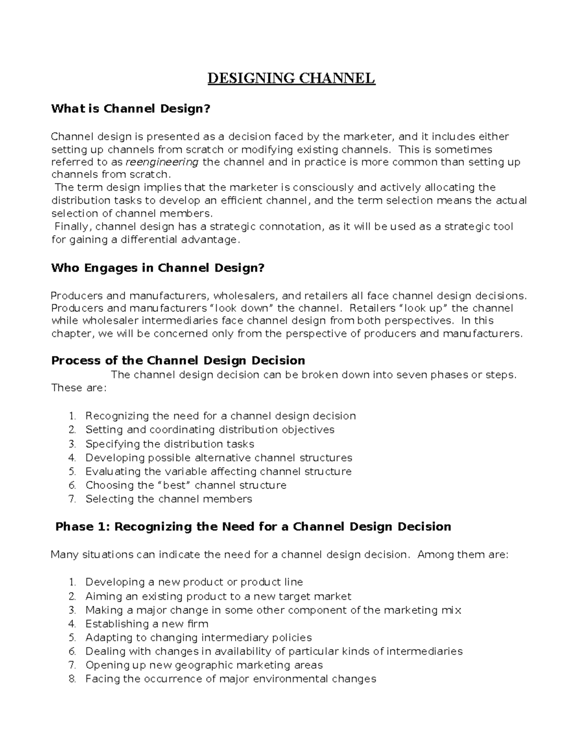 Channel Design Strategies: A Comprehensive Overview - Studocu