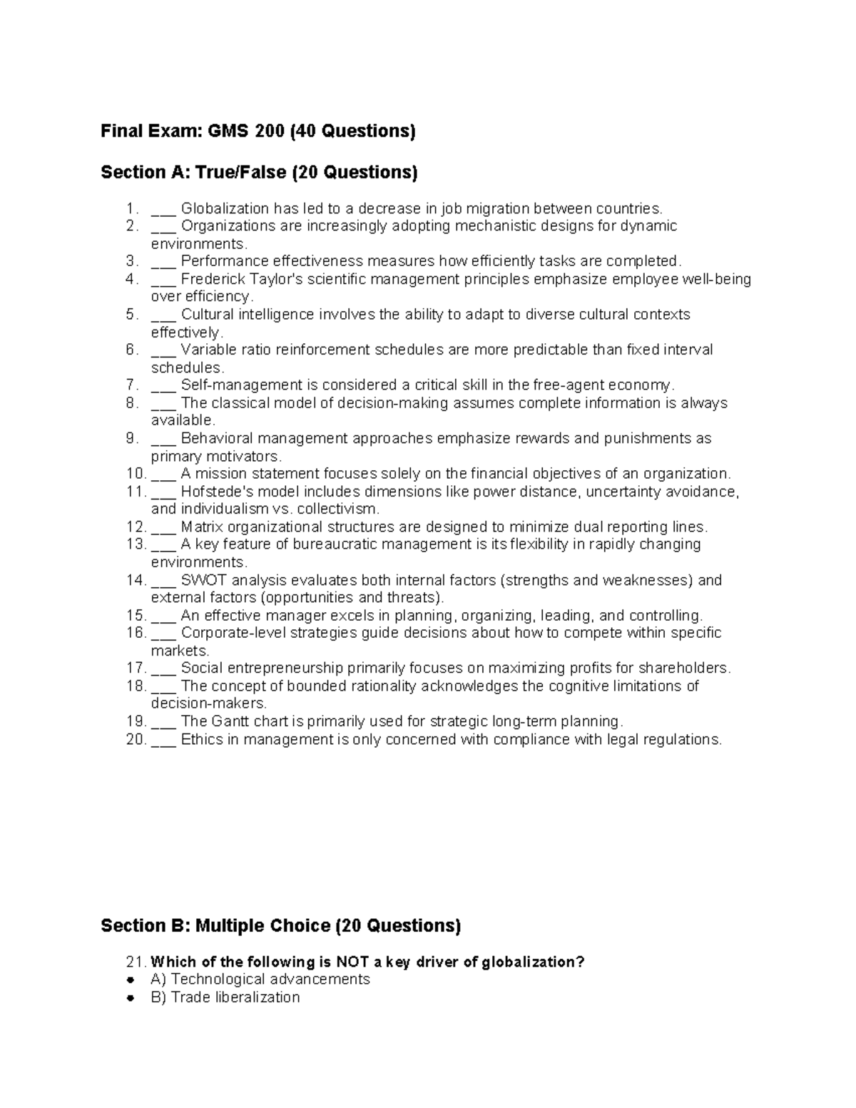 GMS 200 Final Exam Practice Questions with Answer Key - Studocu