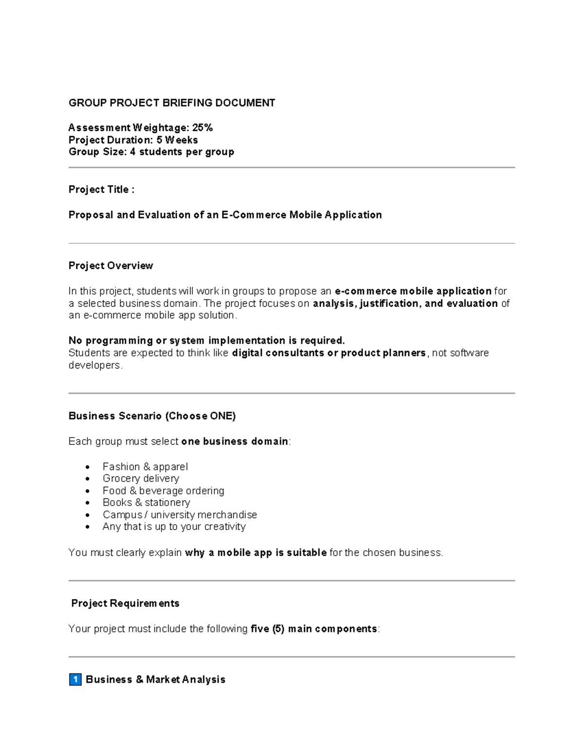 ICT552 Group Project Proposal & Evaluation Guidelines - Studocu
