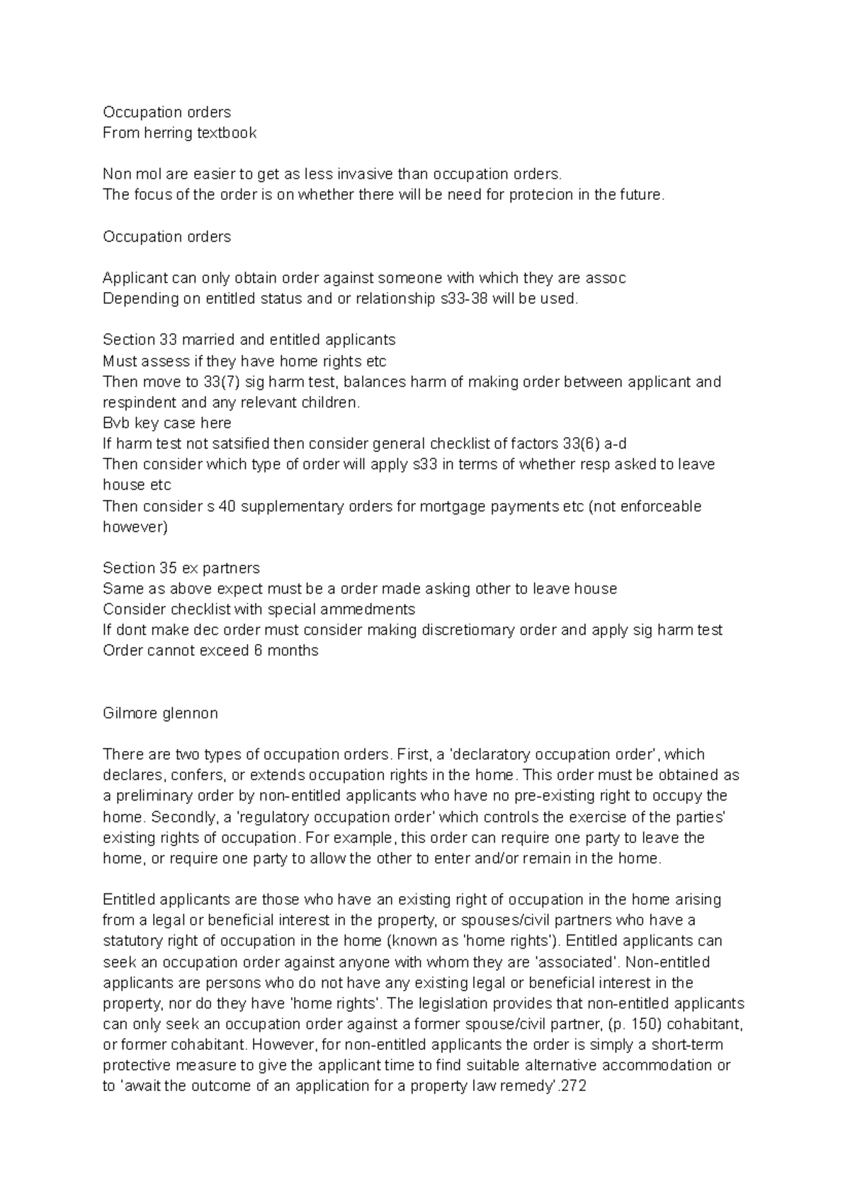 Adult Family Occupation Orders: A Comprehensive Overview of Sections 33 ...