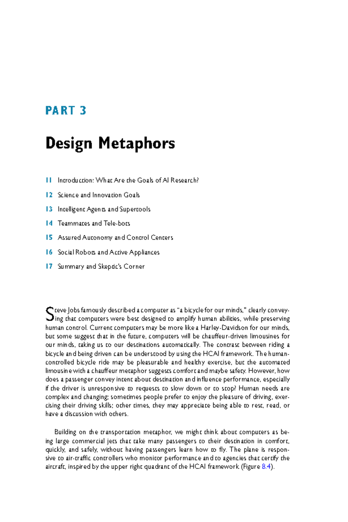 PA RT 3: DESIGN METAPHORS - Goals of AI Research and Innovation - Studocu