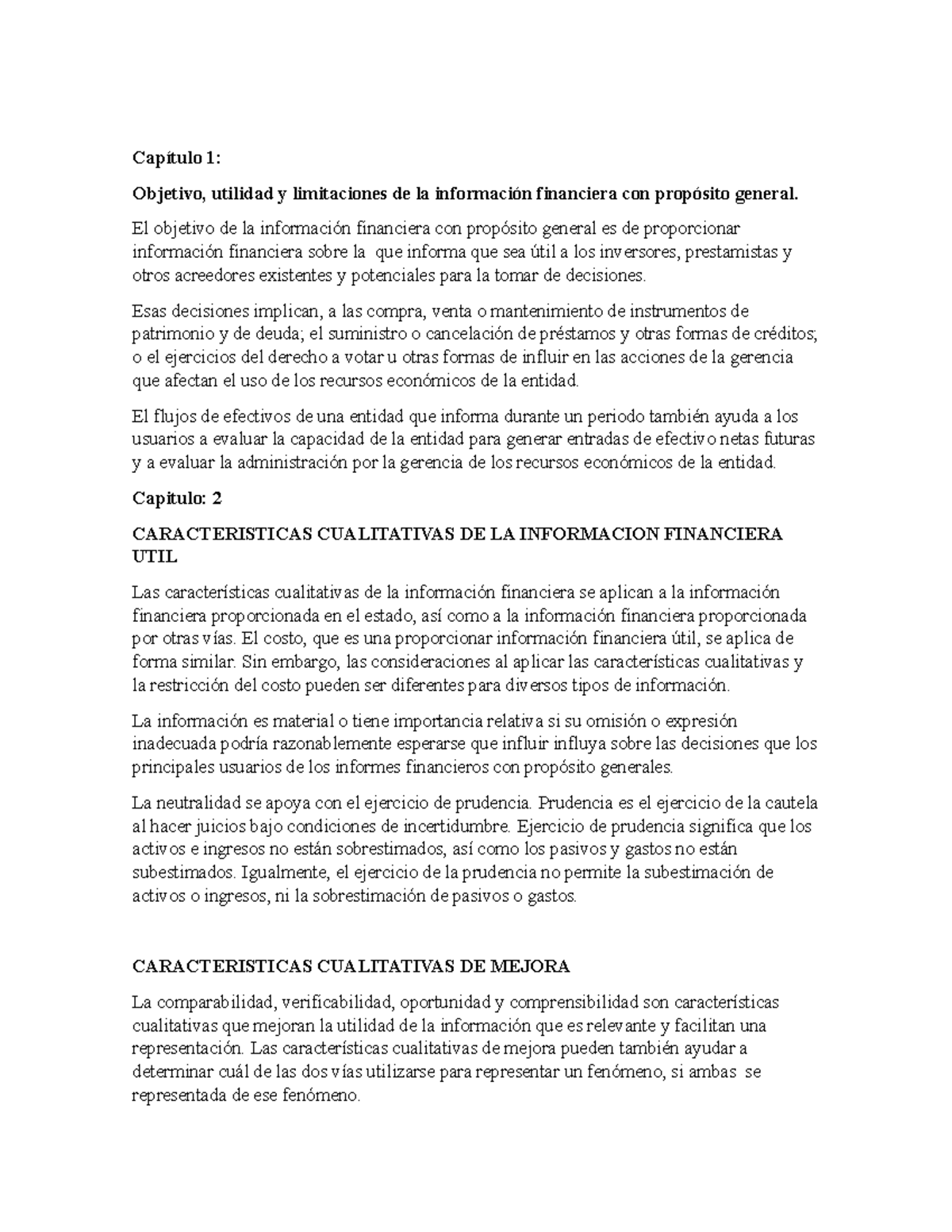Capítulo 1 - Objetivos y Características de la Información Financiera ...