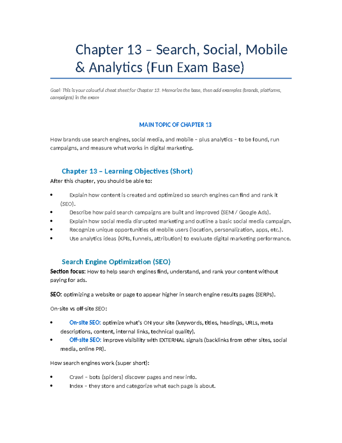 Chapter 13 Digital Marketing Analytics: SEO, SEM & Mobile Insights ...