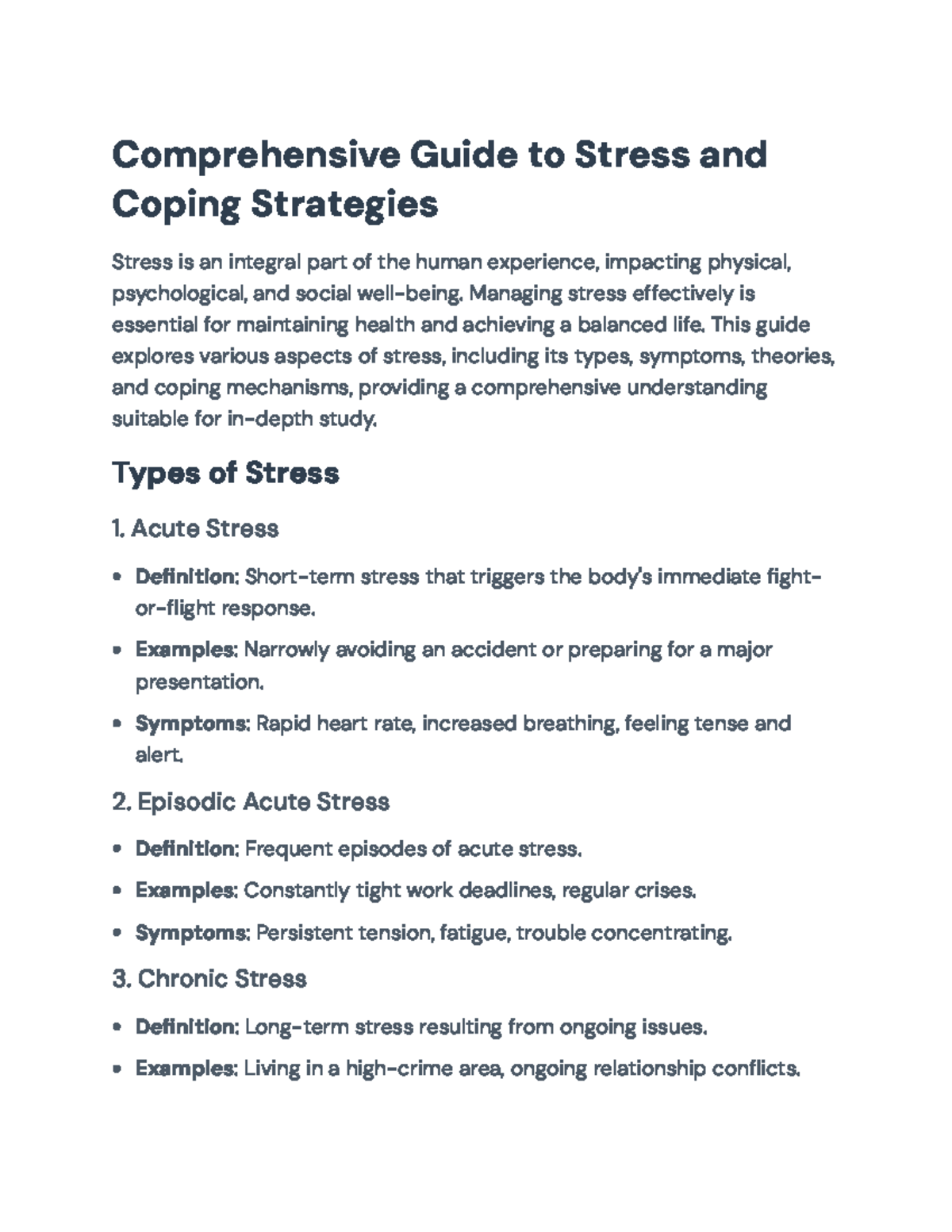 Comprehensive Guide to Stress Management and Coping Strategies ...