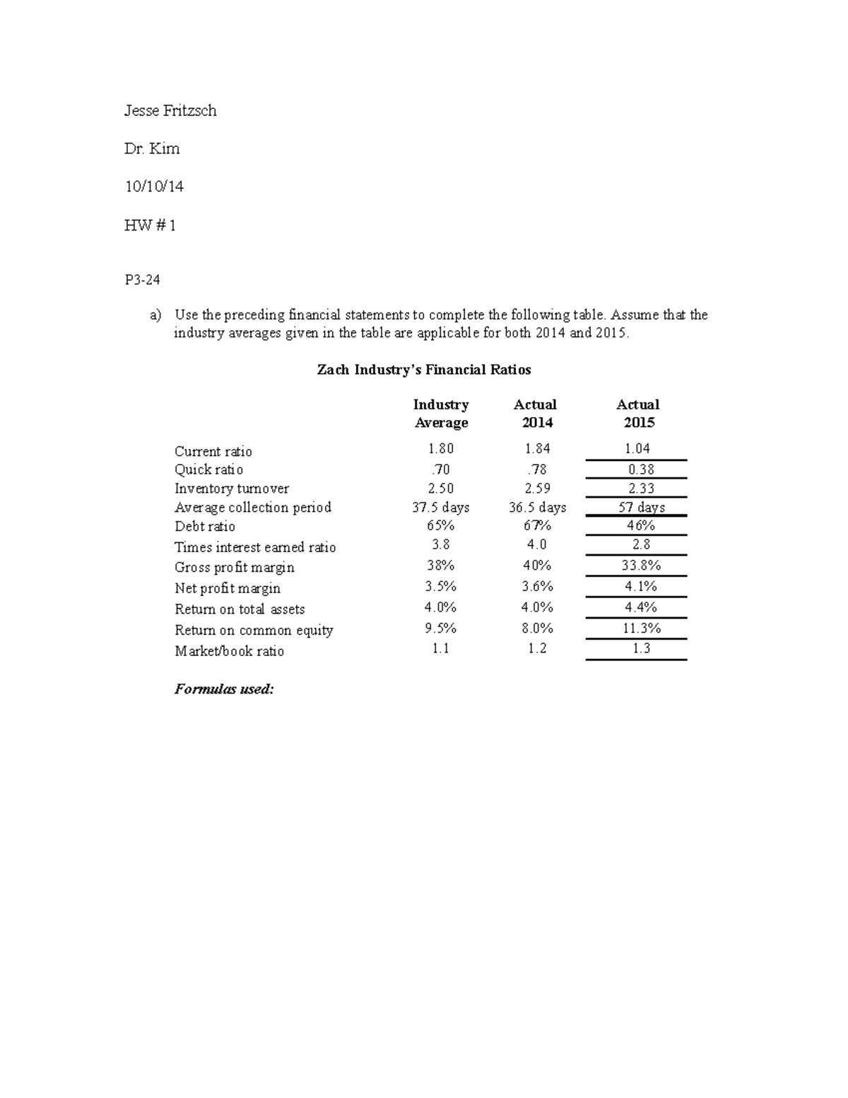 Economics - Public Finance, HW 1: Financial Ratios Analysis - Studocu