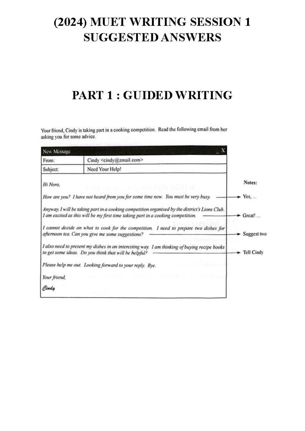 (2024) MUET Writing Session 1 Suggested Answers: Guided Writing - Studocu