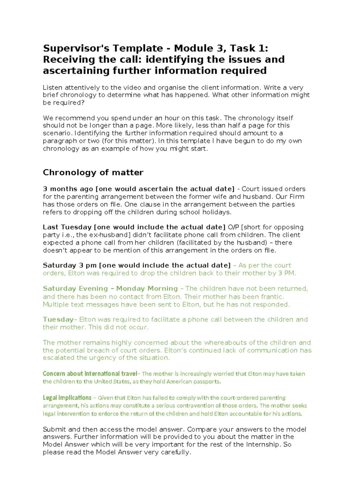 Application for Contravention of Court Parenting Orders - Module 3 Task ...
