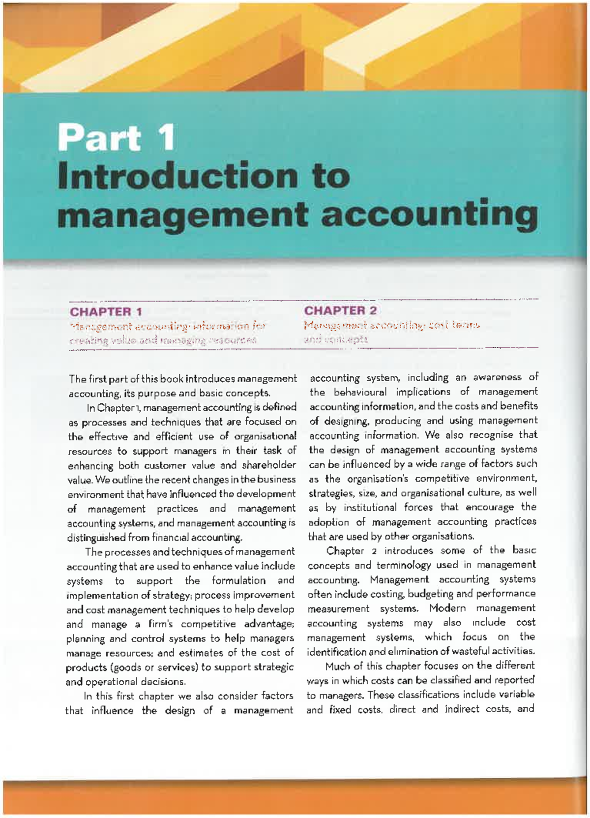Chapter 1 - Introduction to Management Accounting - Cost Accounting ...